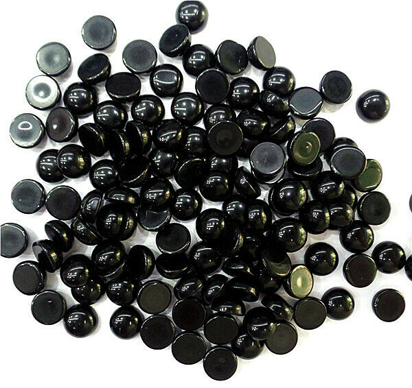100Pcs 8mm Wholesale Black Agate Round Cab Cabochon for DIY Accessories HH7059