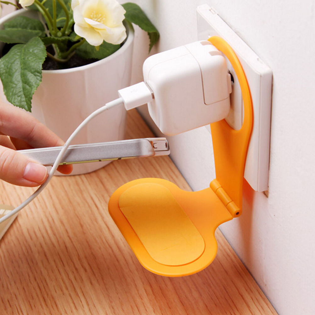 Foldable Cell Phone Charging Rack Holder Wall Charger Adapter Hanger Shelf.l8