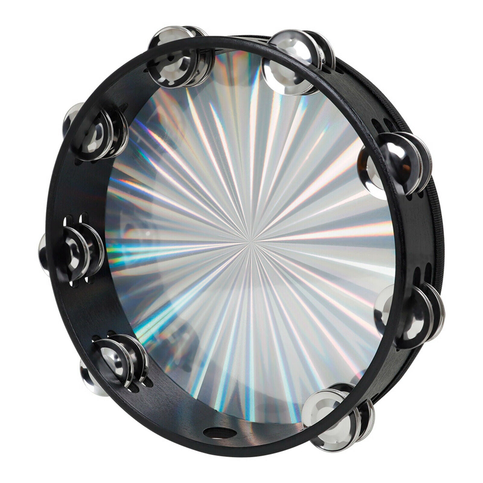 New 10" Reflective Double Row Jingle Percussion Tambourine for Church Band