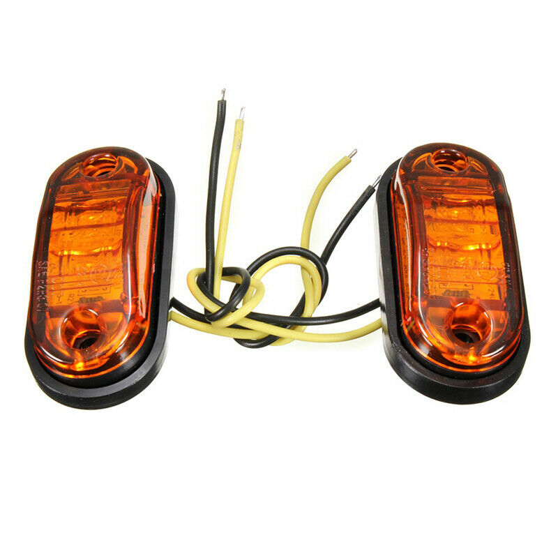 10Pcs Amber 2LED Clearance Trailer Truck Lorry Side Marker Turn Lamp Light Handy