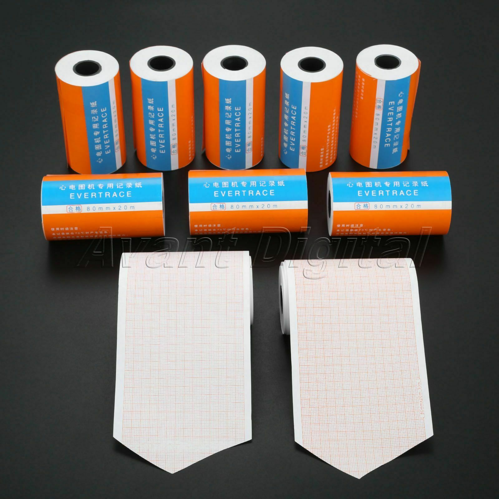 10 Roll 80mm*20m Clinic Thermal Printing Paper For ECG300G ECG Machine 3-channel