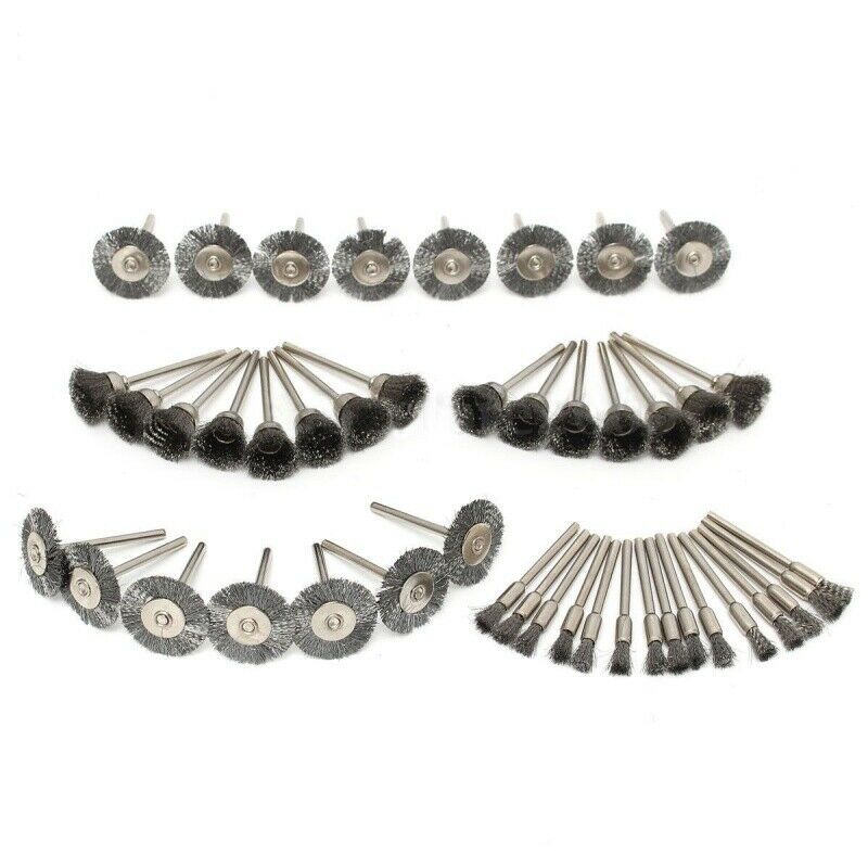45Pcs Steel Wire Wheel Pen Cup Brushes Set Kit Accessories for  Rotary Tool O9B5