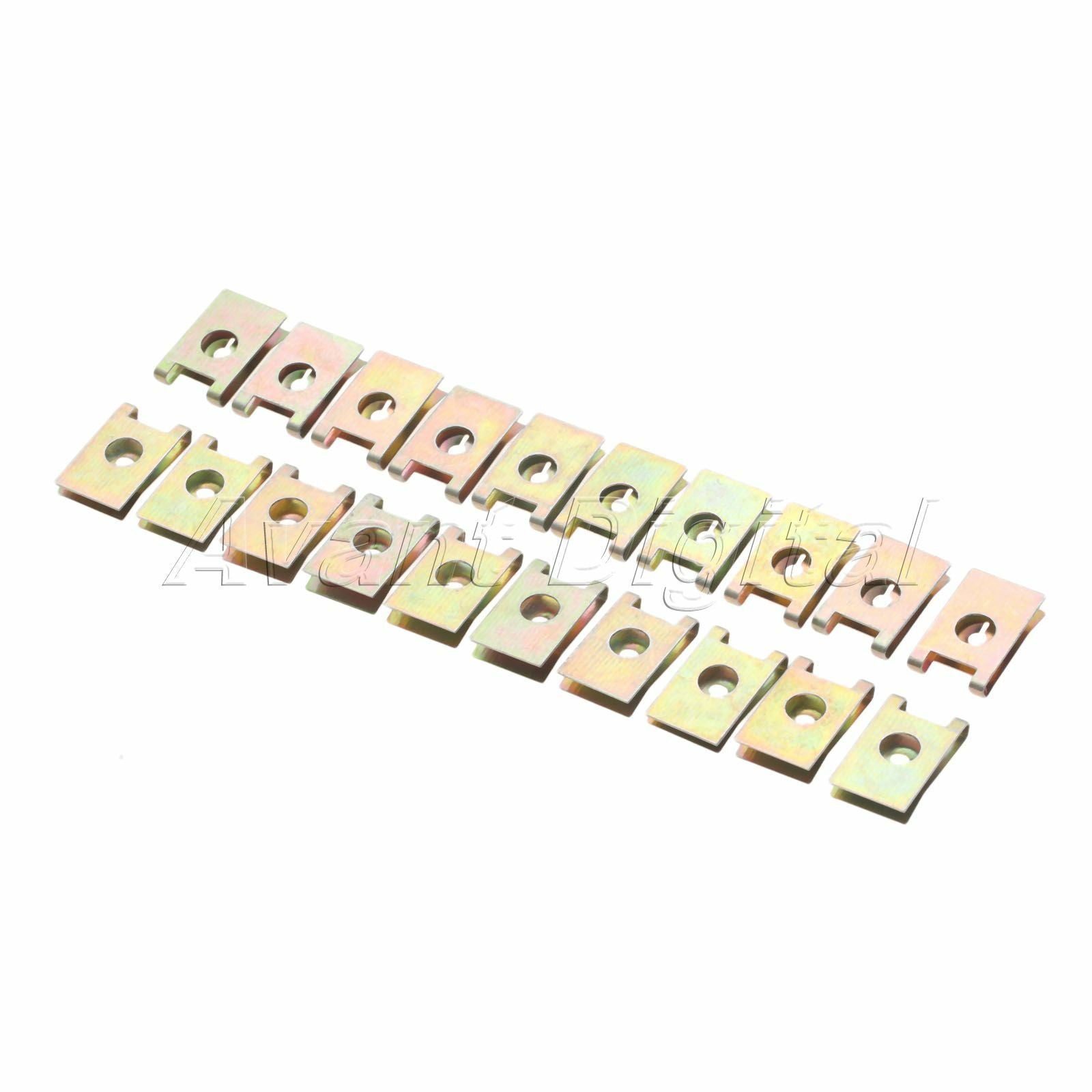 20X Fastener Bumper Panel Plate Fastener Clips Screw Base U Type Nut Clamp