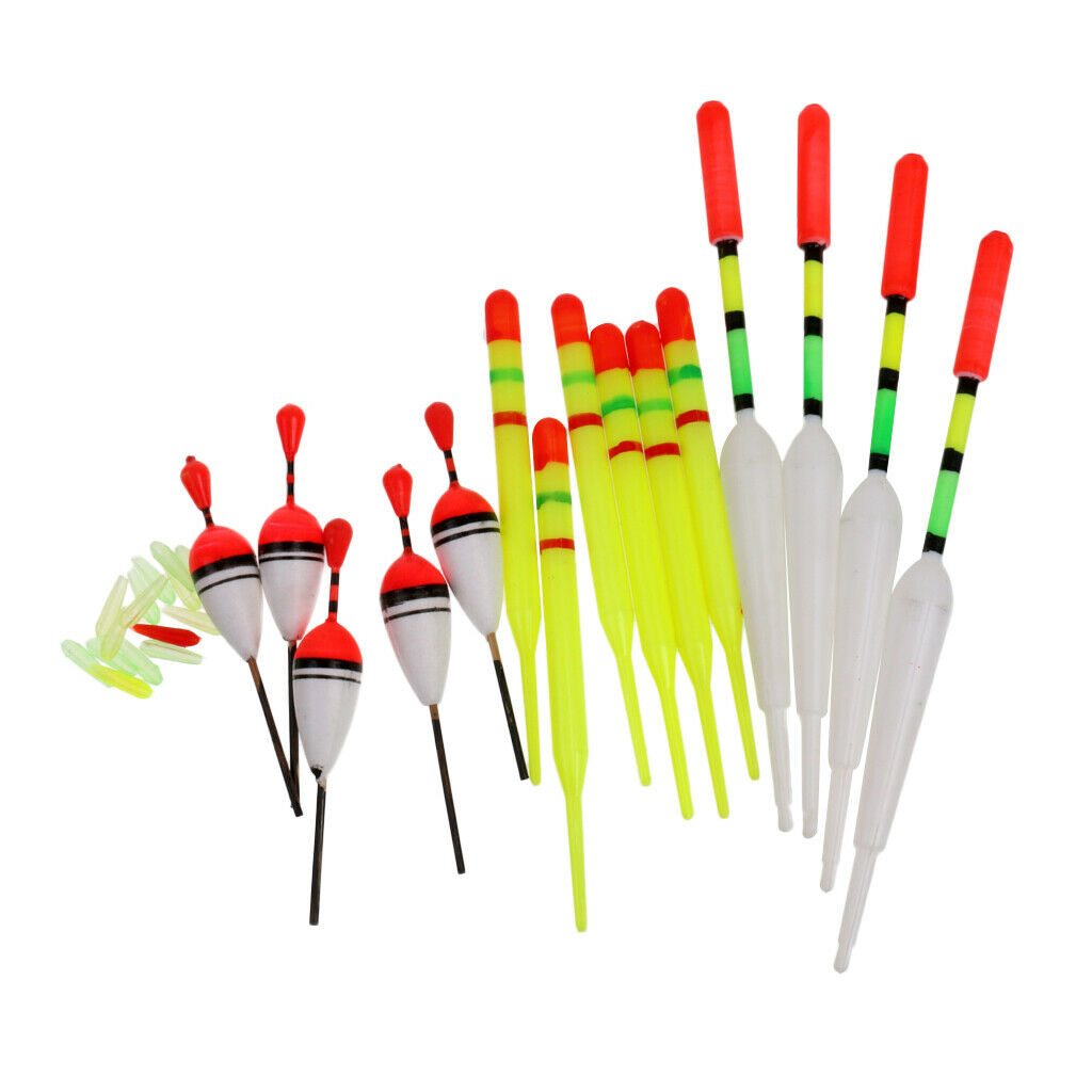 Set of 15 Plastic Fishing Floats Slip Drift Tube Indicator Assorted Sizes