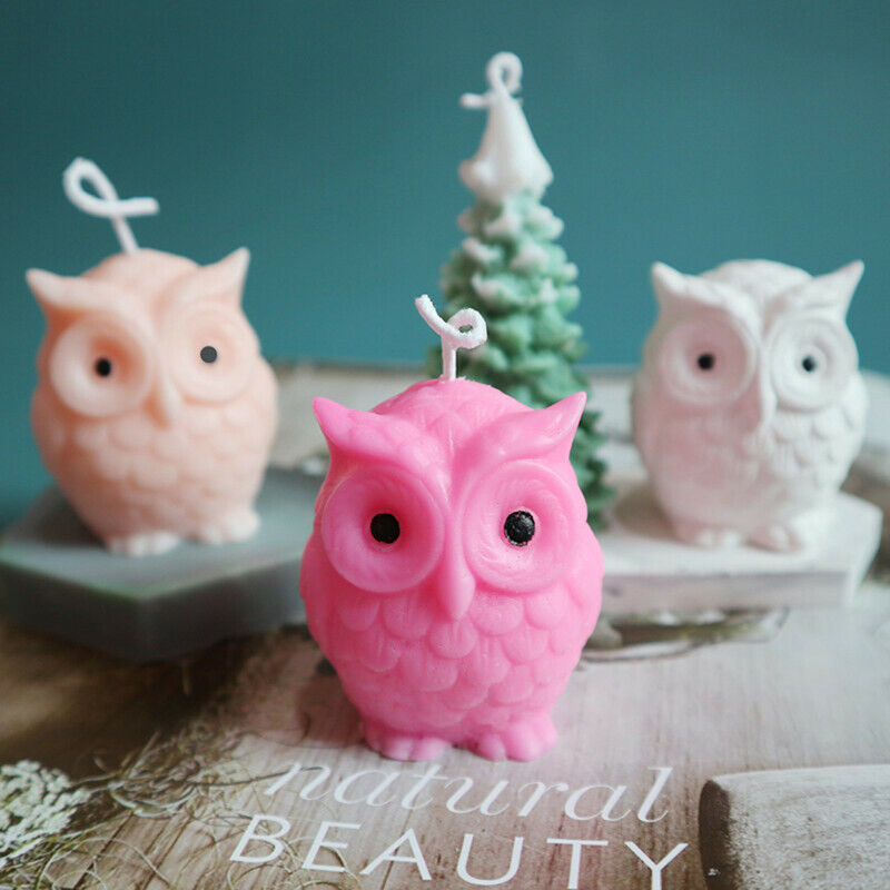 Owl Candle Silicone Mold for Candle Making DIY Handmade Molds Plaster Wax.l8