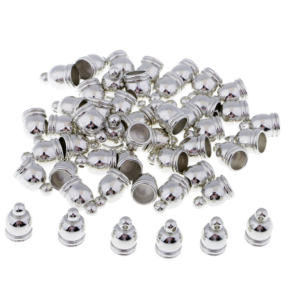 Prettyia 50pcs End   Bead Stopper Fit 6mm Leather Cord Jewelry Findings