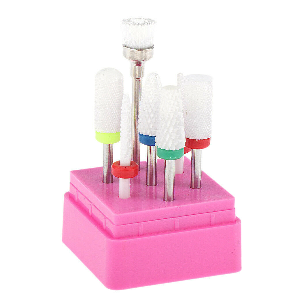 7Pcs Ceramic Nail Art Polishing Head Drill Bit DIY Manicure Buffing Bits Set