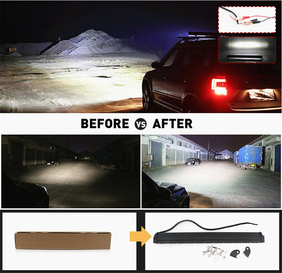 1Pcs 13.4'' 120W Single Row Car SUV OffRoad LED Work Light Fog Driving Lamp Bar