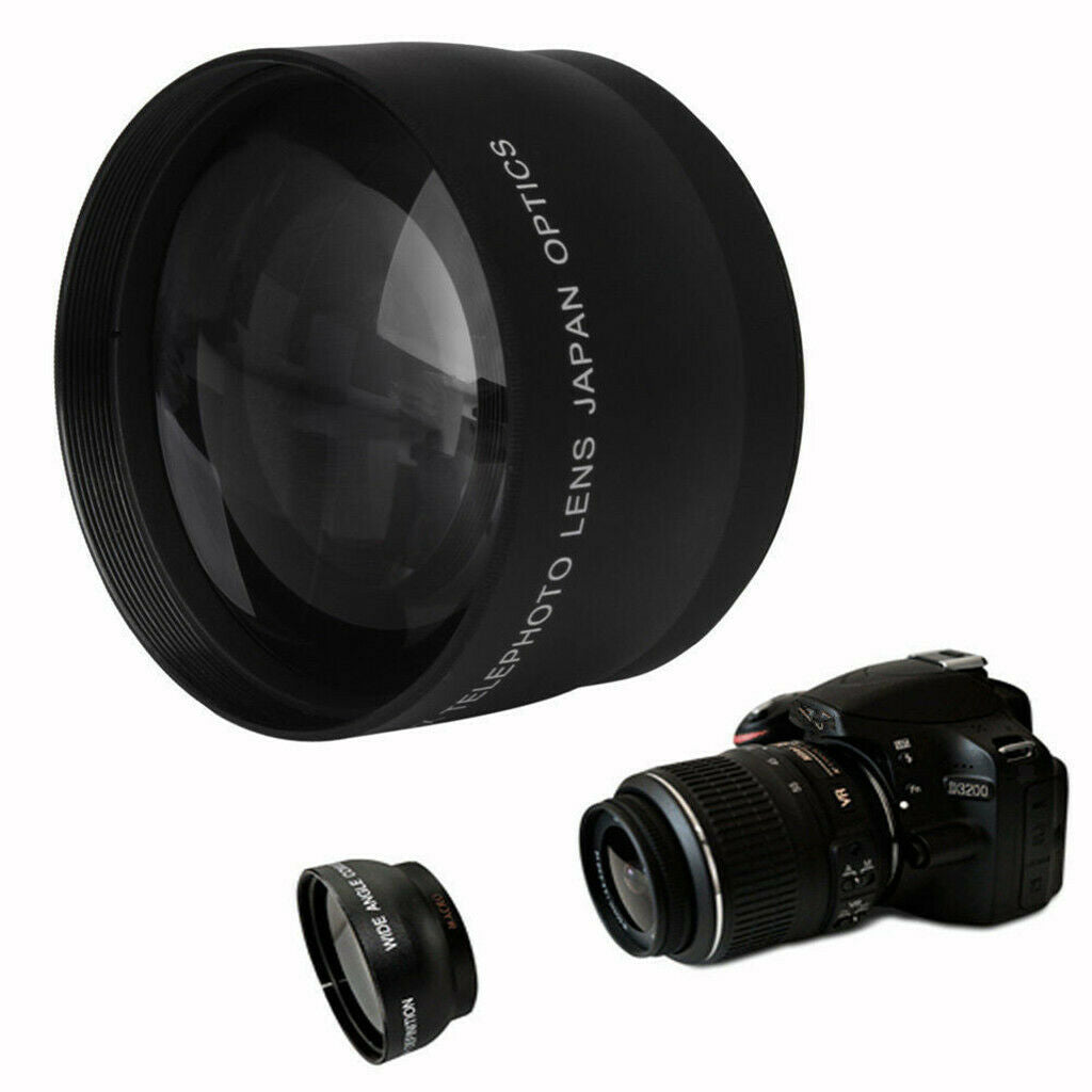 52mm  2 x Telephoto Lens Teleconverter for   D5100 D3200 D70 D40 Canon EOS