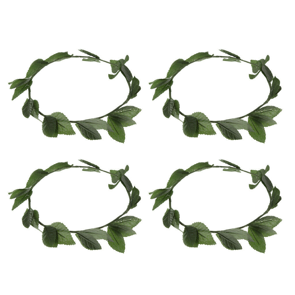 Set of 4 Pieces Greek Roman Goddess Toga Leaves Laurel Wreath Head Band Party