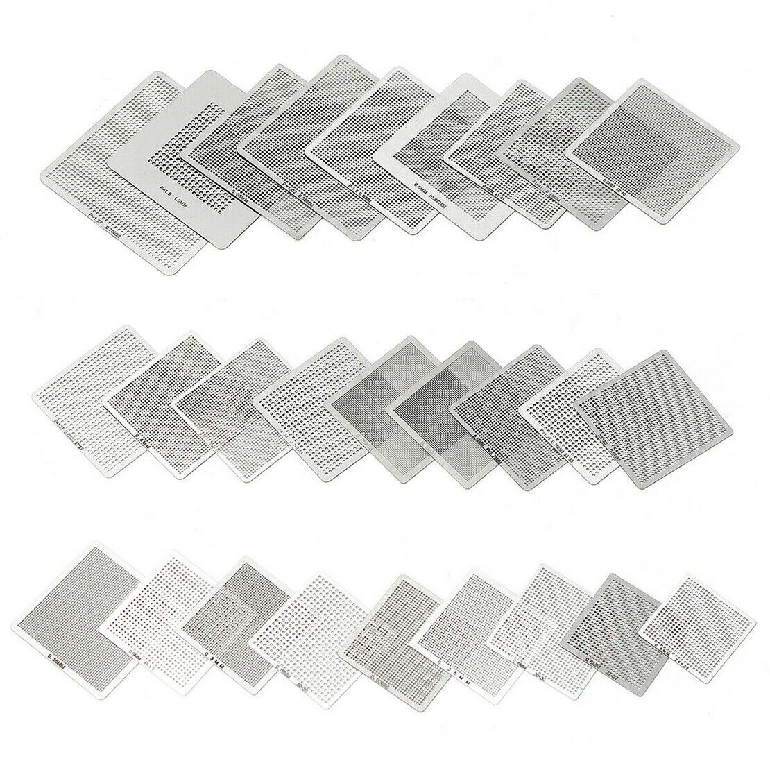 27x Reballing Rework Net Universal Stencil Directly Heat Set Fit For BGA IC