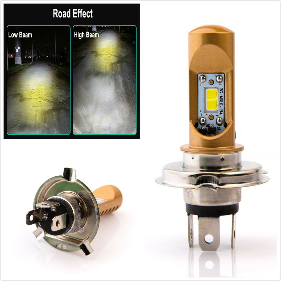 Motorcycle Headlight H4 Hi/Low Beam 12W Motor Accessory COB 12W Xenon DC 6Vã€œ80V