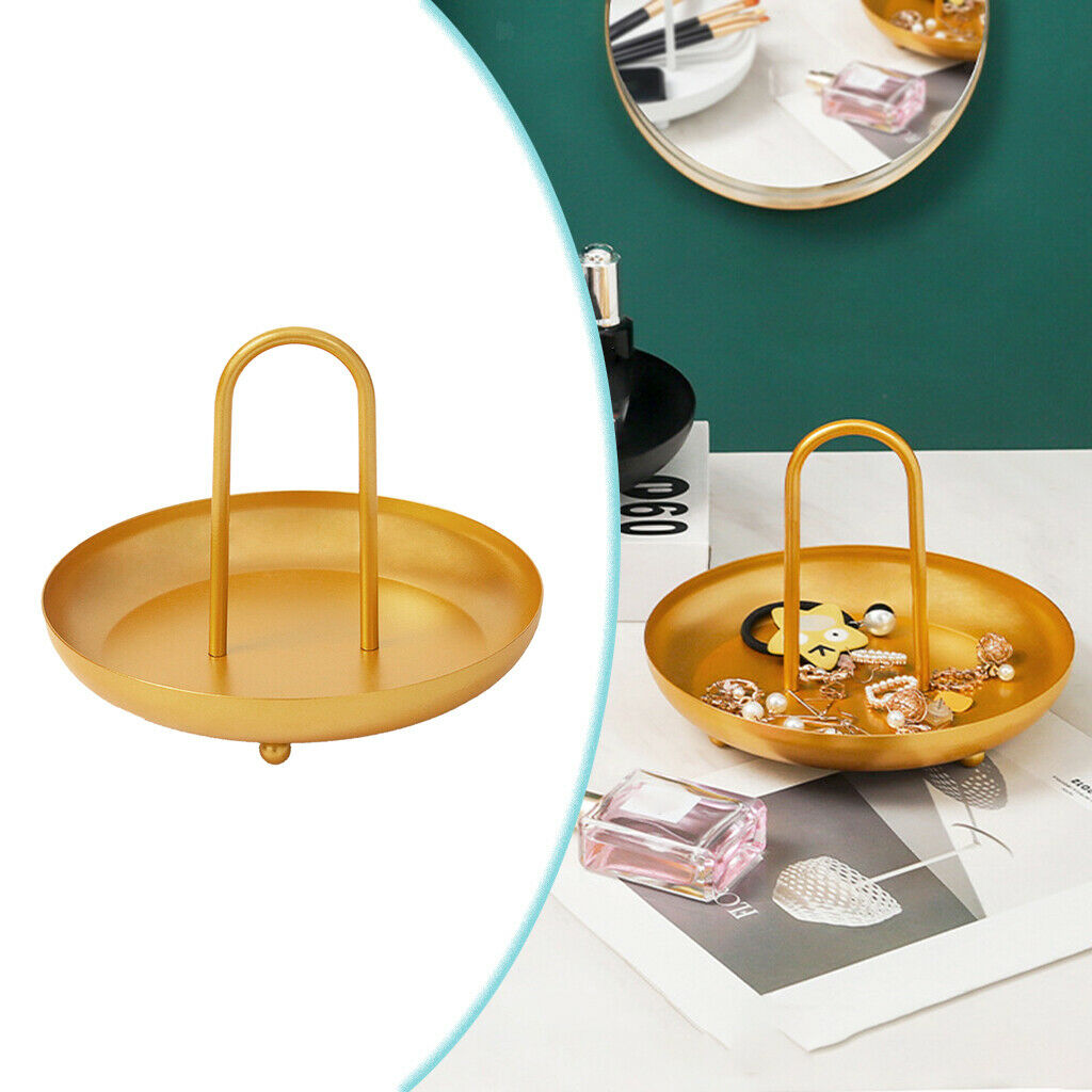 Iron Jewelry Tray Cake Perfume Storage Plate Dish Vanity Wedding Decor Gift