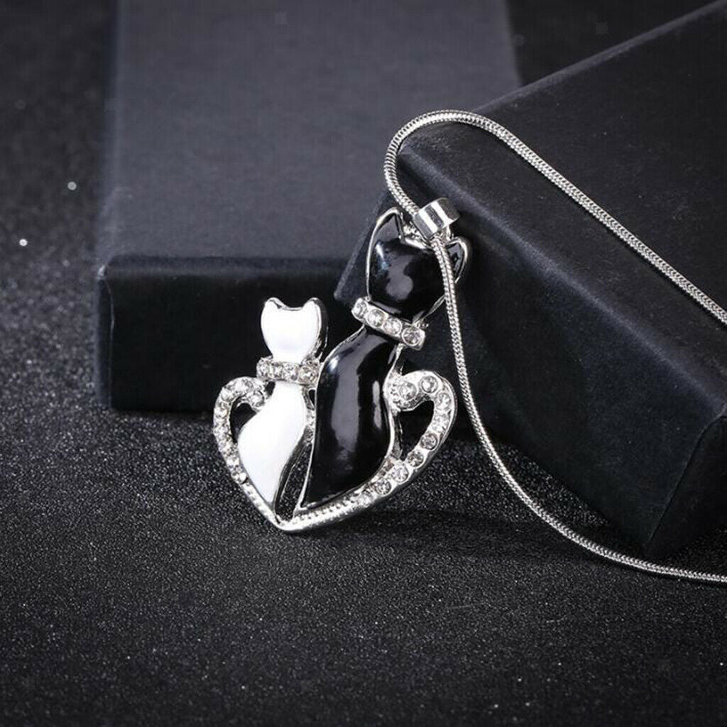 3x Shiny Rhinestone Love Cat Charms Pendant for Crafting Gift Jewelry Making