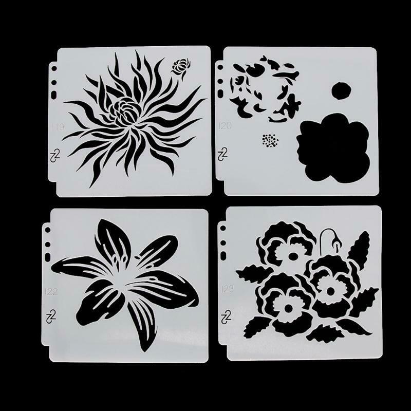 9pcs/set Flower DIY Layering Painting Stencils Templates Scrapbooking Embossing