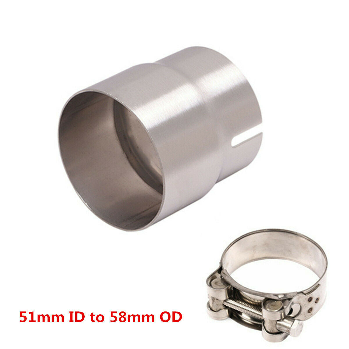 1Pcs 51mm to 58mm Motorcycle Exhaust Pipe Convertor Adapter Reducer Connector