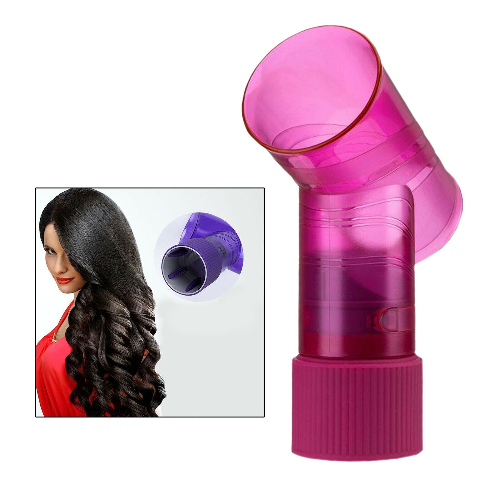 Hair Blow Dryer Wind Curl Diffuser Salon Hair Roller Drying   Pink