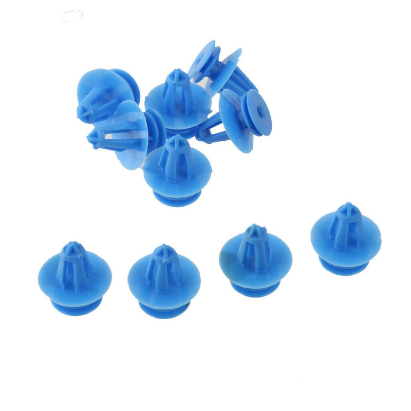 10 Pcs Cord Stopper Latch Panel Nylon Blue Auto