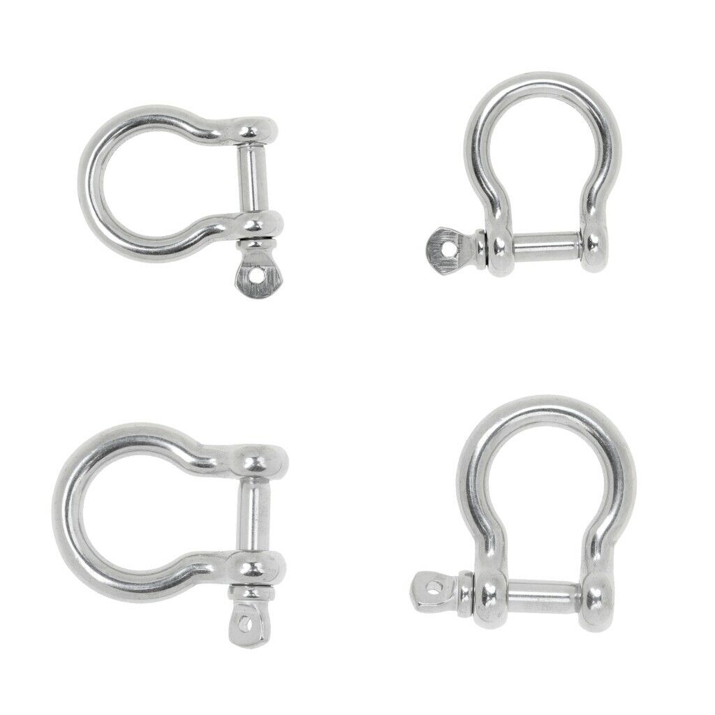 4pcs 6mm&5mm Dee Shackle U loop D Shackle Pin Bow Chain Link Fastener