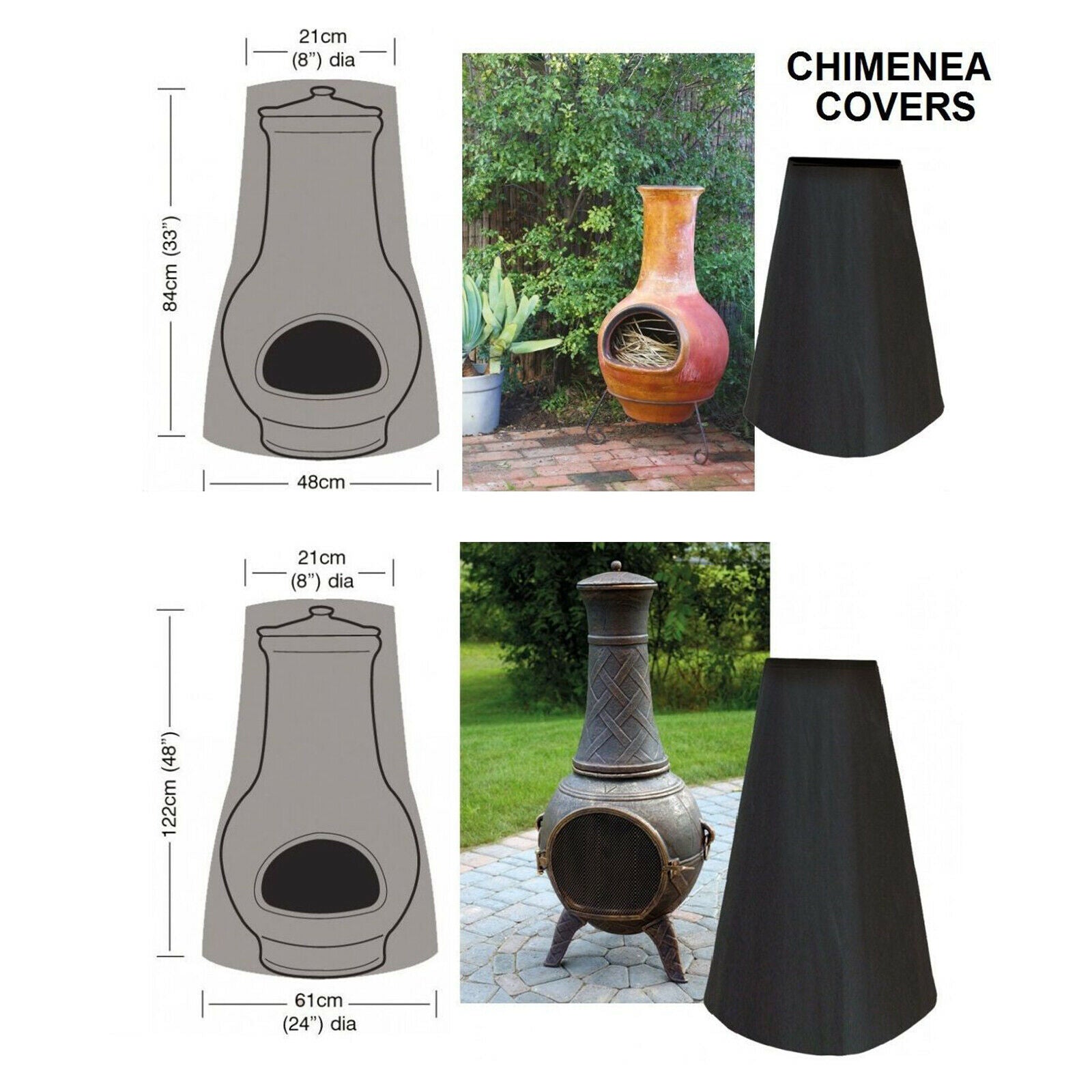 Chiminea Cover Waterproof Chiminea Fire Pit Covers for Outside,Sturdy Reusable