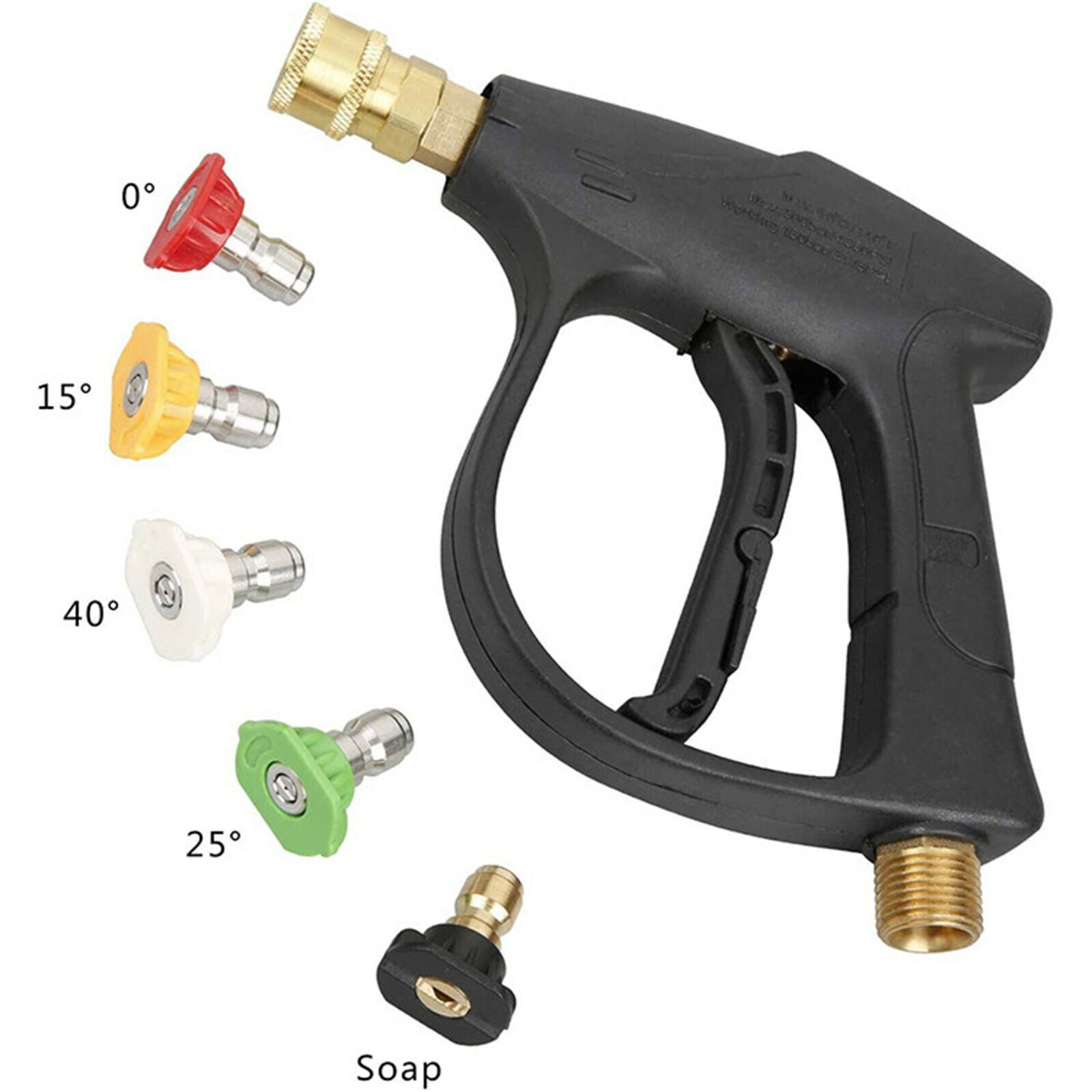 High Pressure Washer Gun Foam Short Wand Spray Nozzle Tips Kit Quick Release