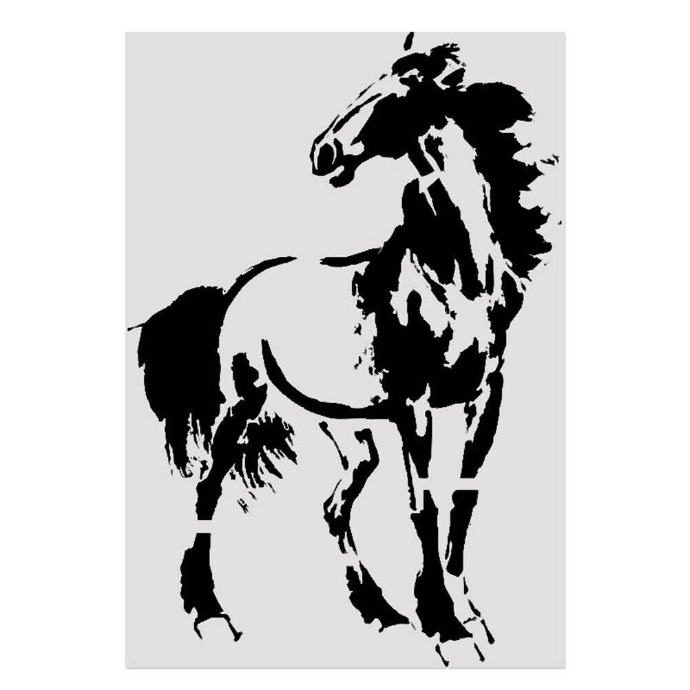 Horse Stencil Cake Mould Kids Painting Scrapbook Template Stencils DIY De.l8