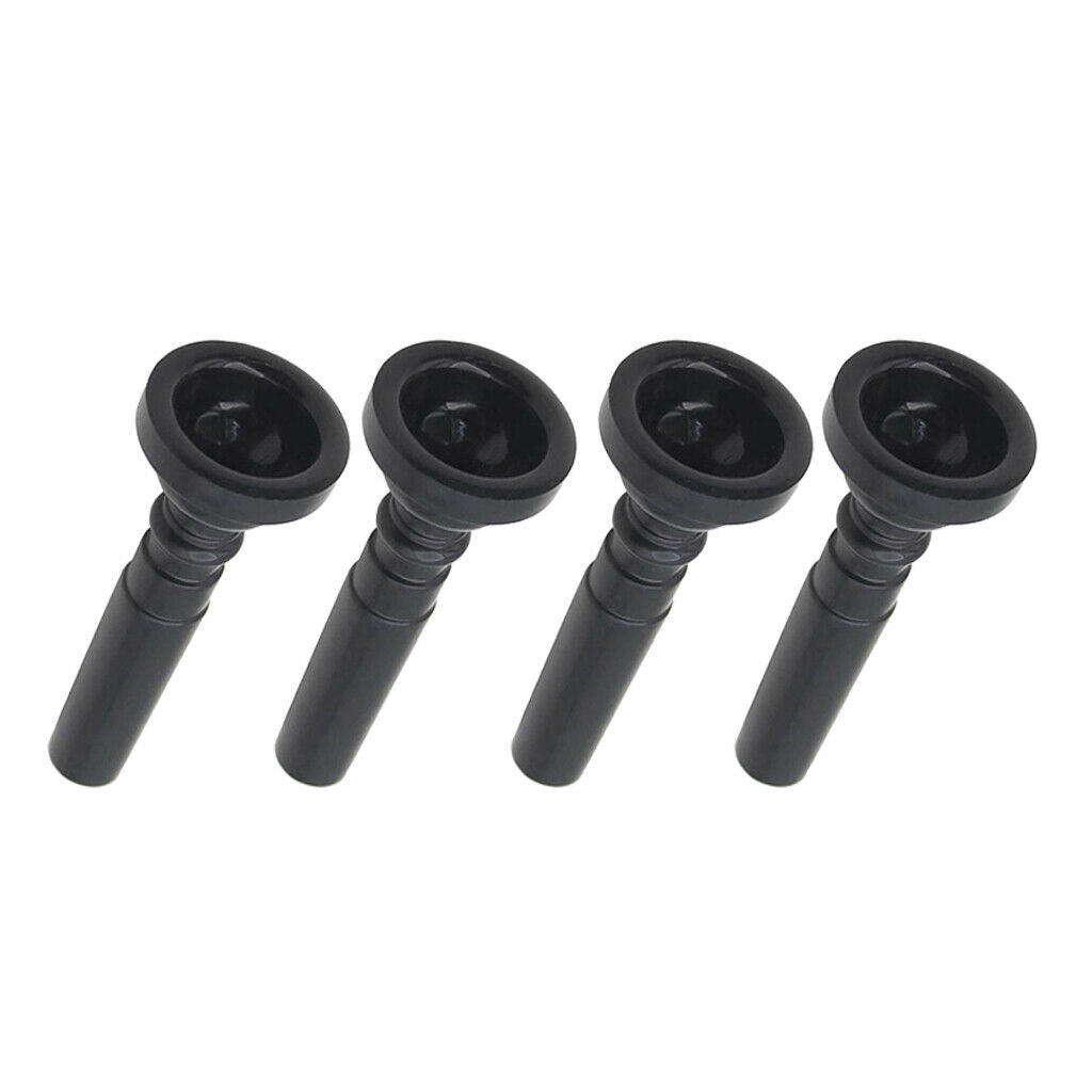 4pcs Trumpet Mouthpiece for Trumpeter Brass Instrument Parts DIY, Black