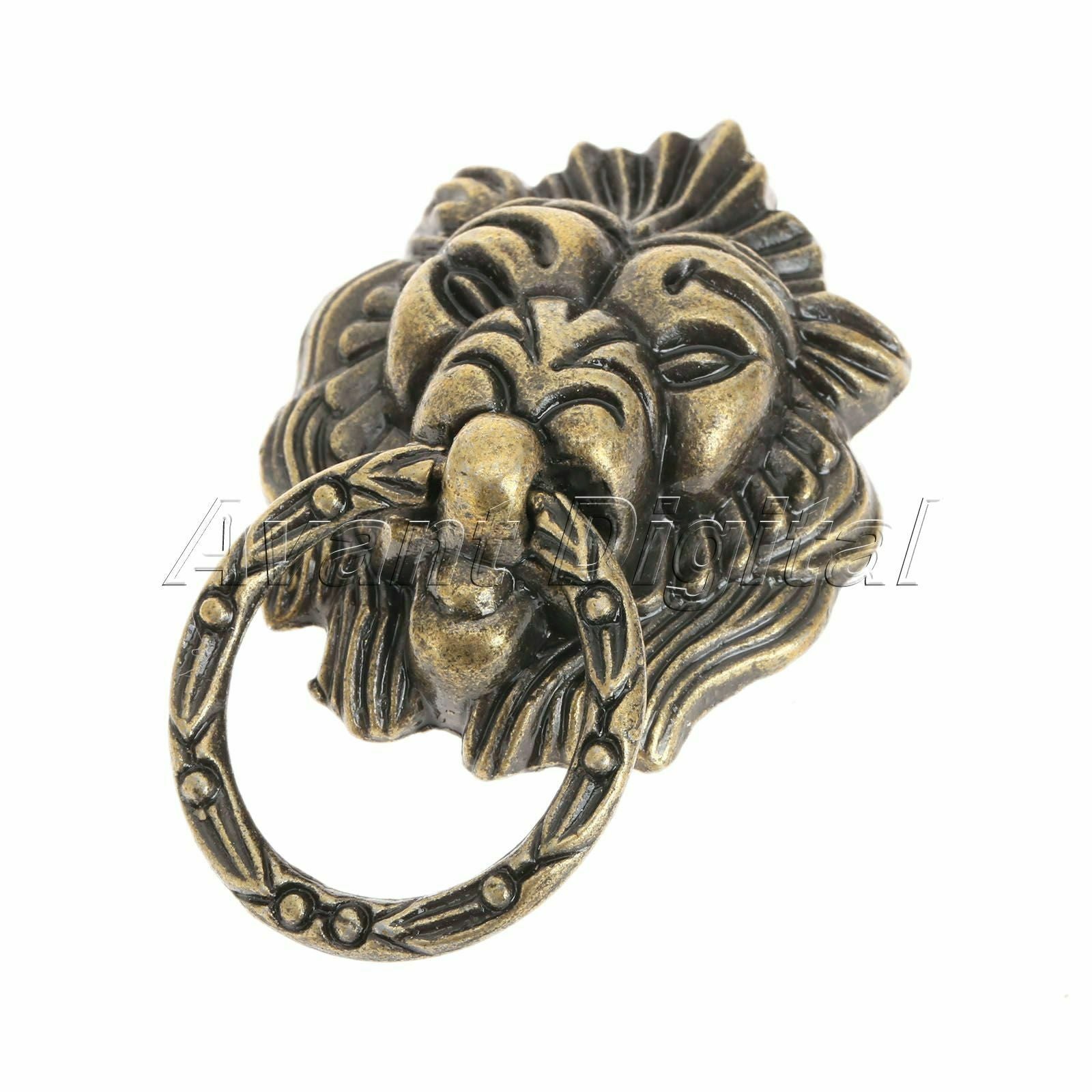 6Pcs High Quality Lion Head Jewelry Box Cabinet Drawer Knob Ring Pull Handle Hot
