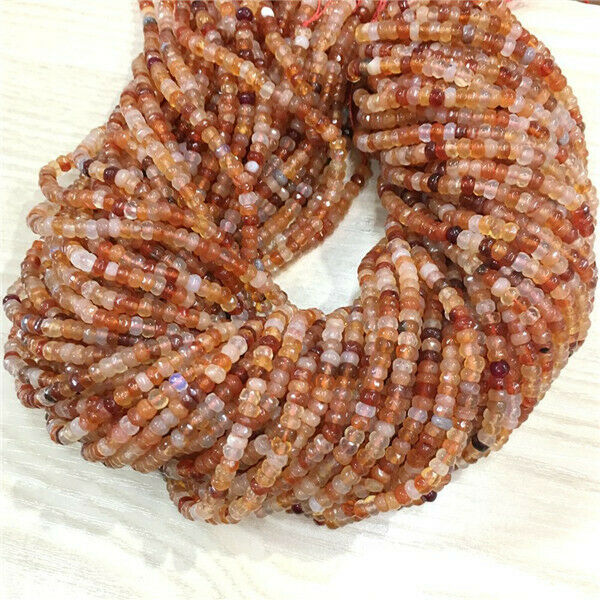 1 Strand/160Pcs 4x2mm Natural Red Agate Facet Rondelle Abacus Spacer Beads HH494