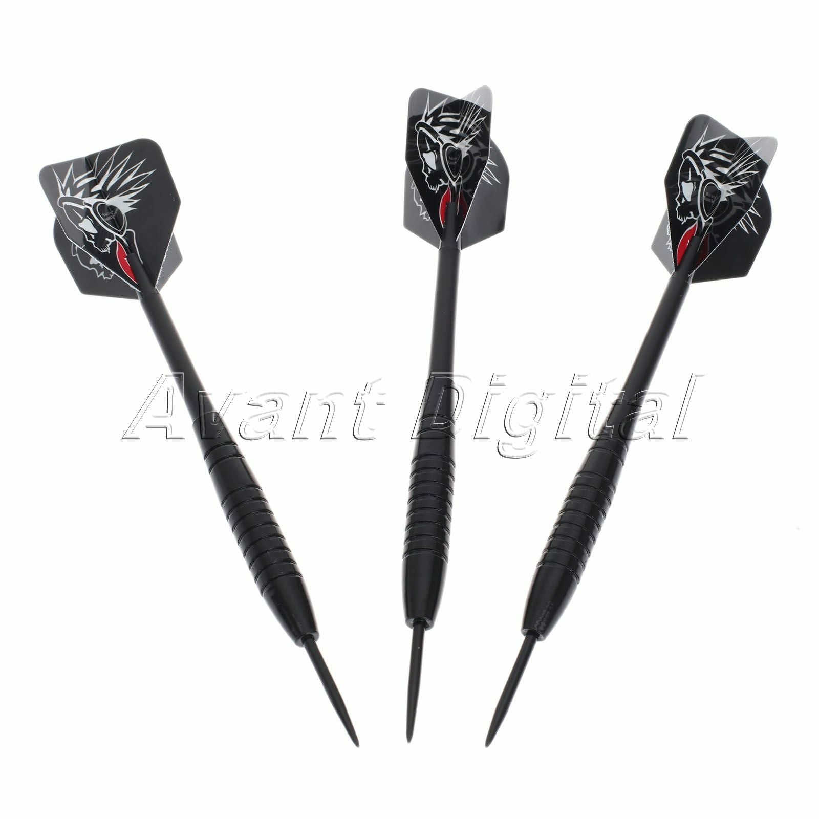 3PCS Black Dart Darts Steel Needle Tip Torpedo Shape Barrel with Nice Flight 22G