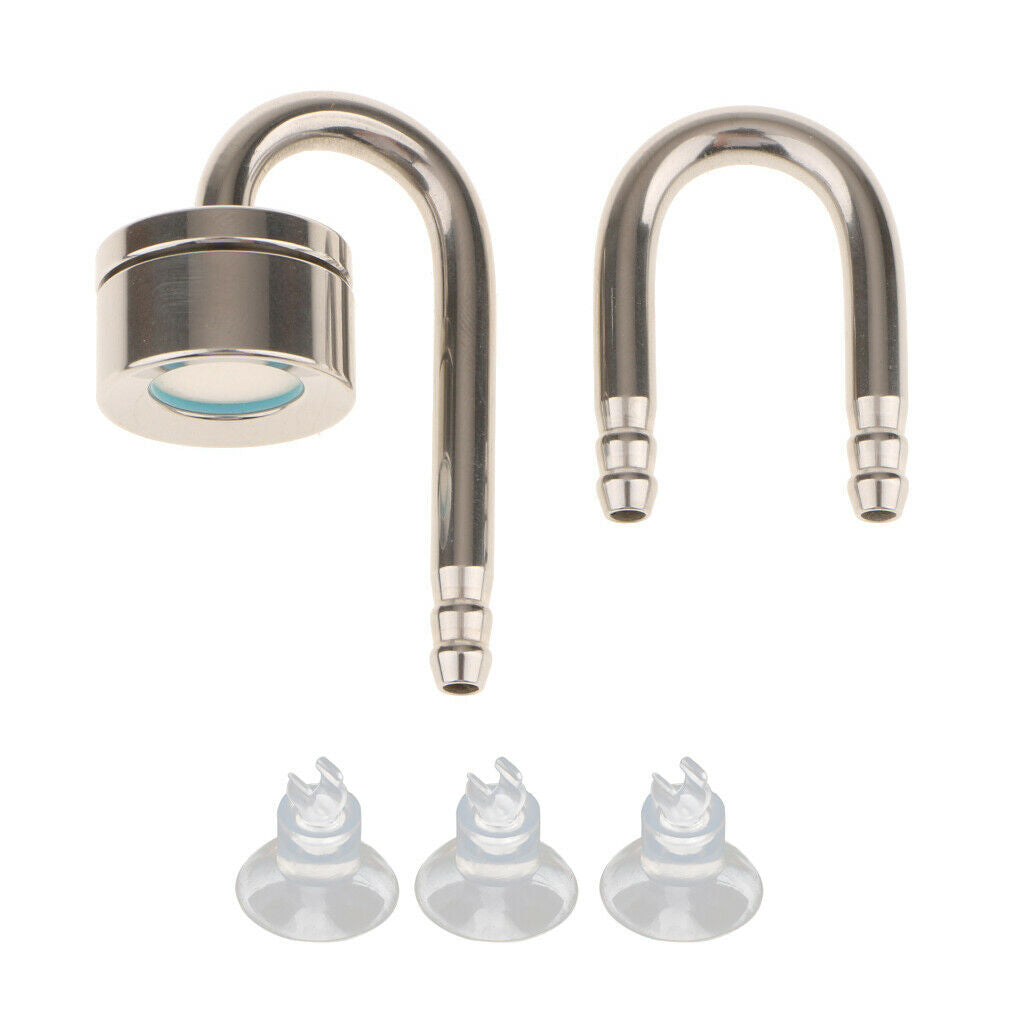 Aquarium CO2 Diffuser w/ Connecting Tube and 3x Suction Cups for Fish Tank