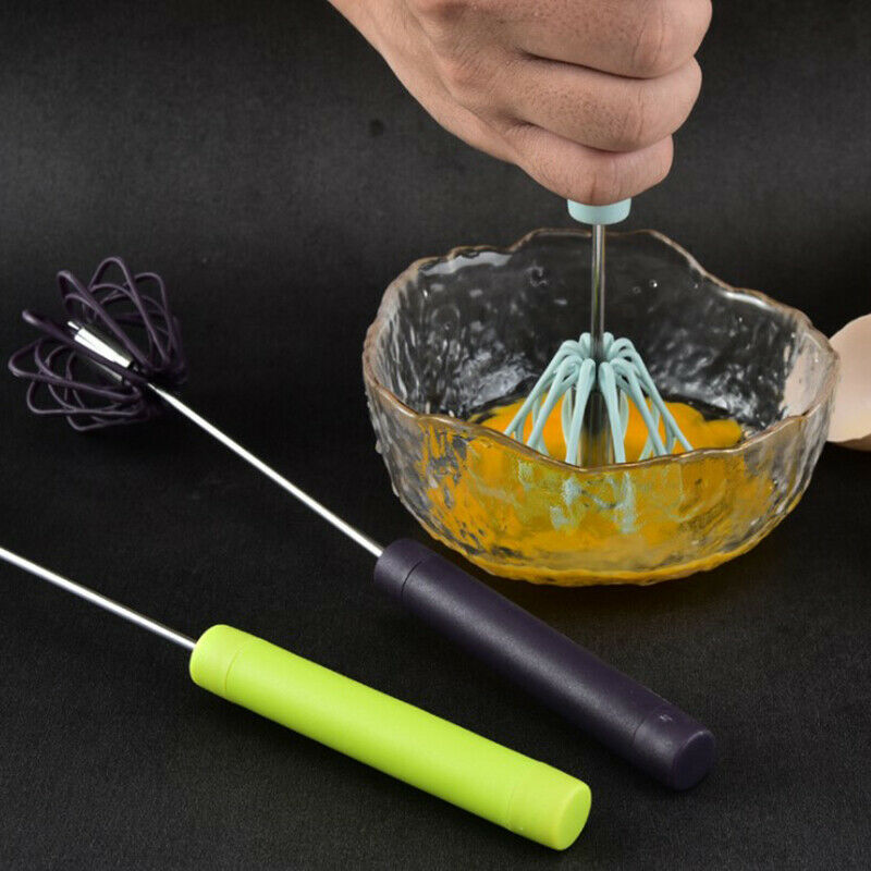 1pc Semi-automatic Egg Beater Whisk Manual Hand Mixer Self Turning Egg St.l8