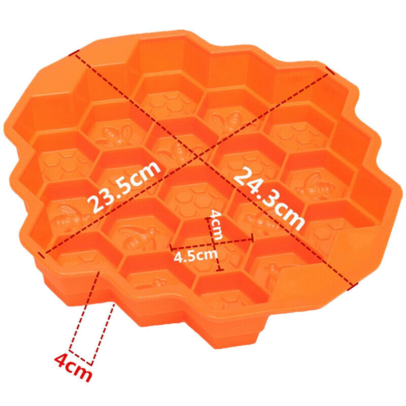 19 Cell Silicone Bee Honeycomb Cake decor Chocolate Soap Candle Bakeware M JBDA
