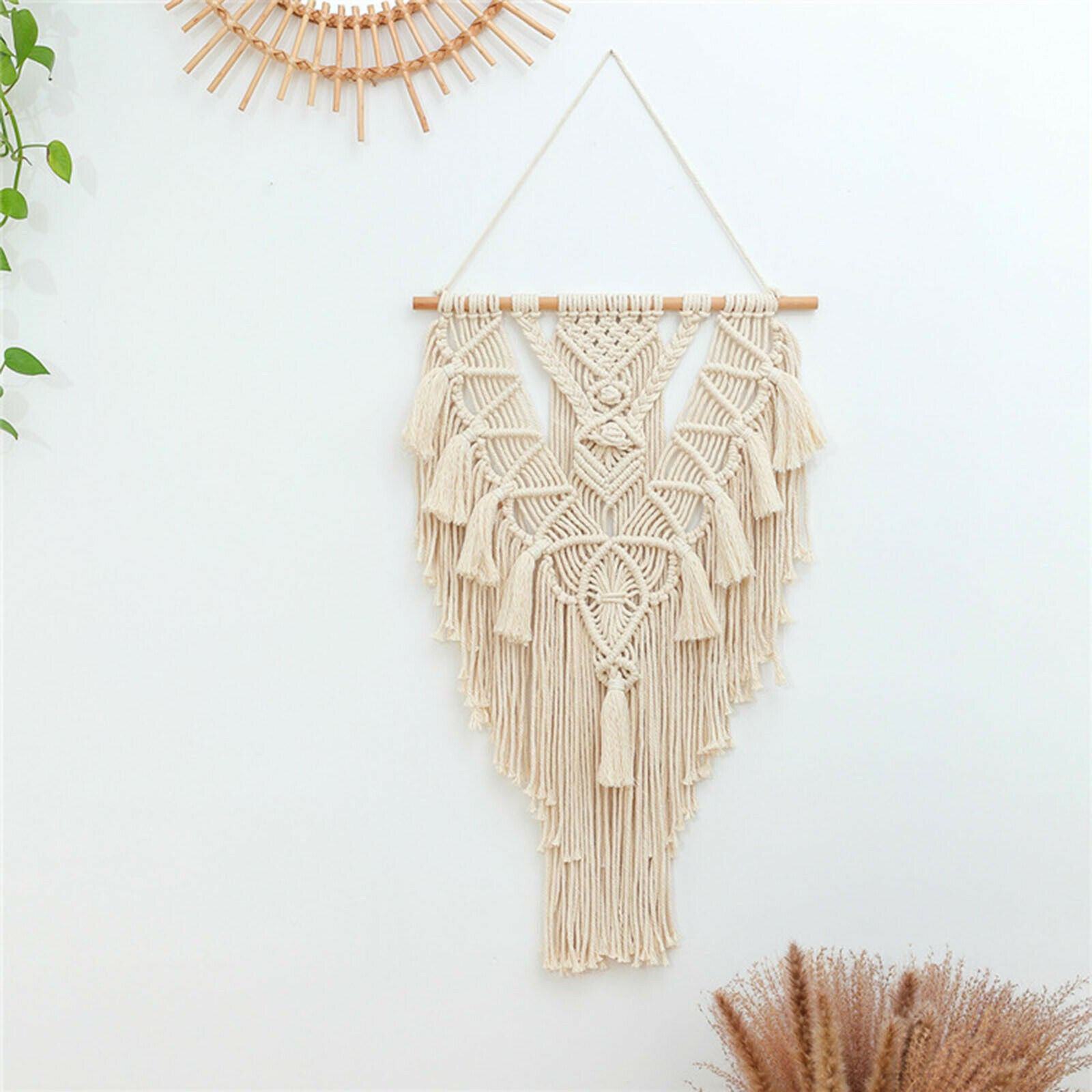 Handmade Macrame Tapestry Handwoven Pendant Bohemian Wall Hanging Art Decor