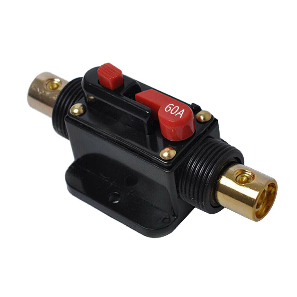12V 60A Car Audio Inline Circuit Breaker with Manual Reset Switch Fuse Holder