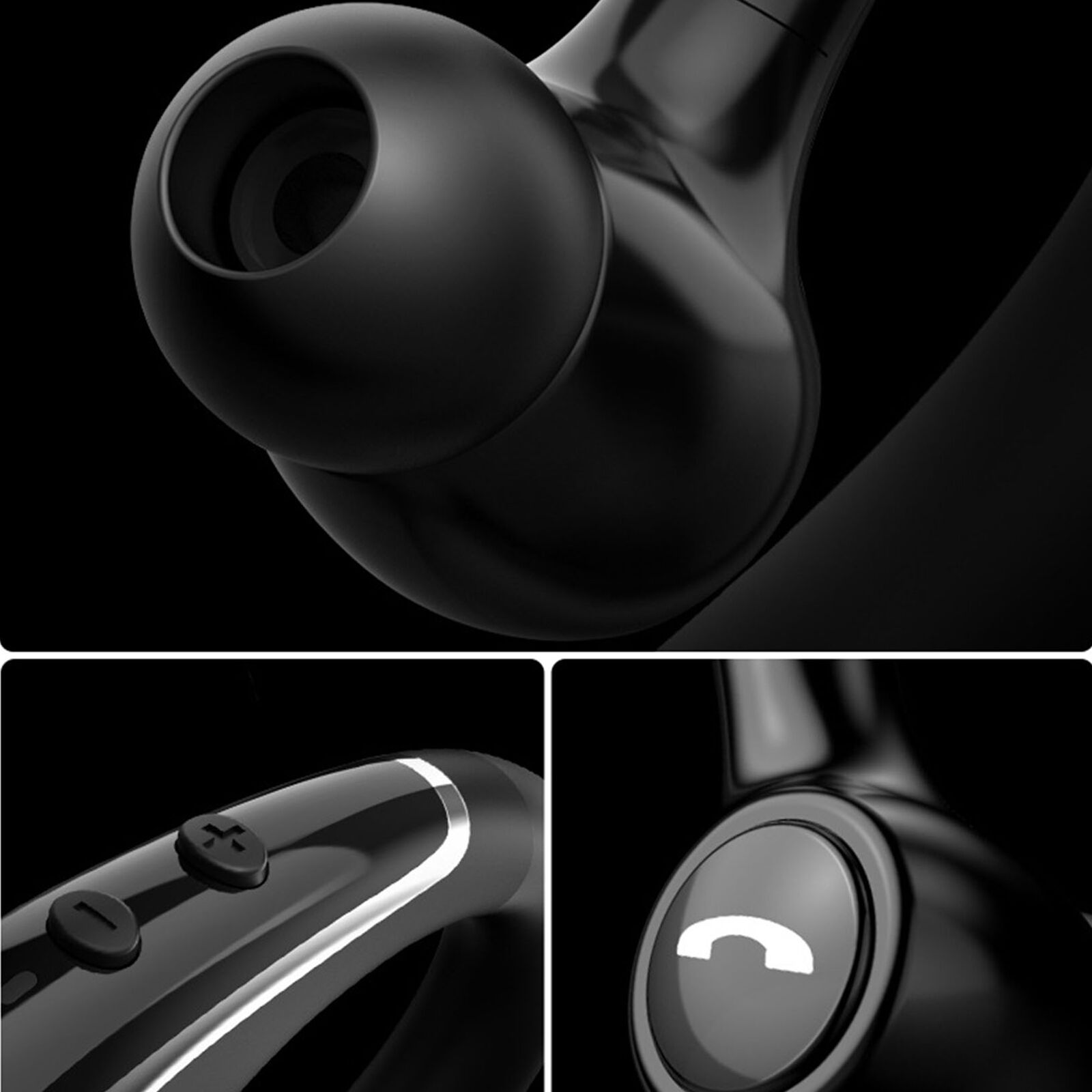 Hands Free Ear-Hook Wireless bluetooth Earphone Bone Conduction Headset with Mic