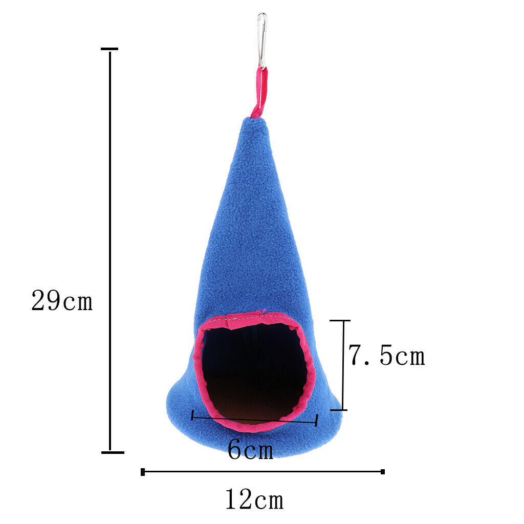 Peaked Flannelette Hammock Sleeping Bag for Small Animals Dark-blue