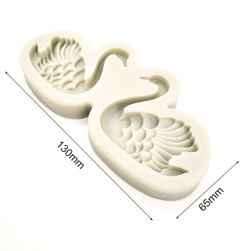 2 Swan Silicone Mould Fondant Cake Sugarcraft Mold Wedding Chocolate Baking Tool
