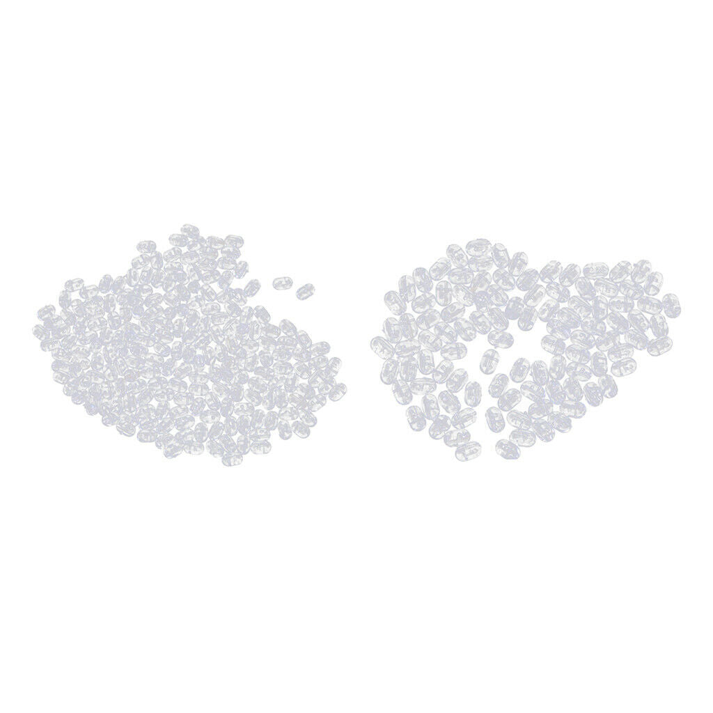 300 Pieces Fishing Beads Plastic Oval Beads Double Pearls Drill Cross Clear