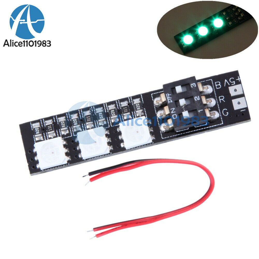 2PCS RGB 5050 3-LED Light  Board 5V 3S 4S 7 Colors Switch for RC 250 QAV250 FPV