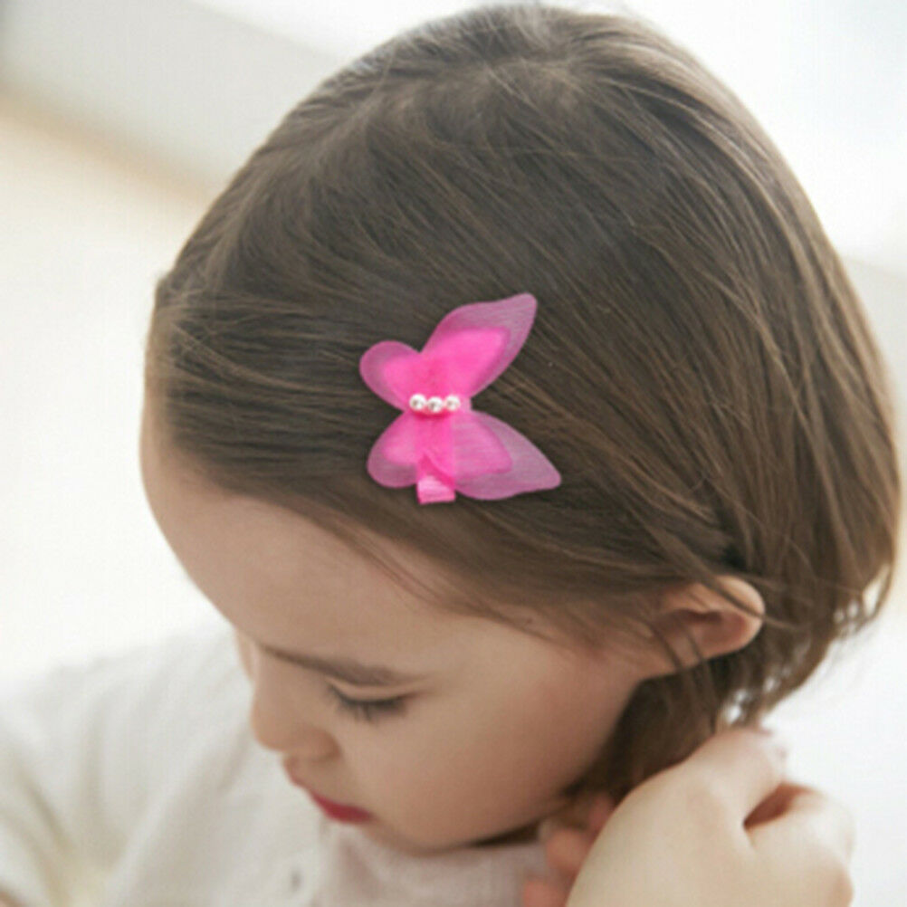 5X Bow Butterfly Hair Clips Girls Hair Grips Kids Hairpin Headwear Accessory  BD