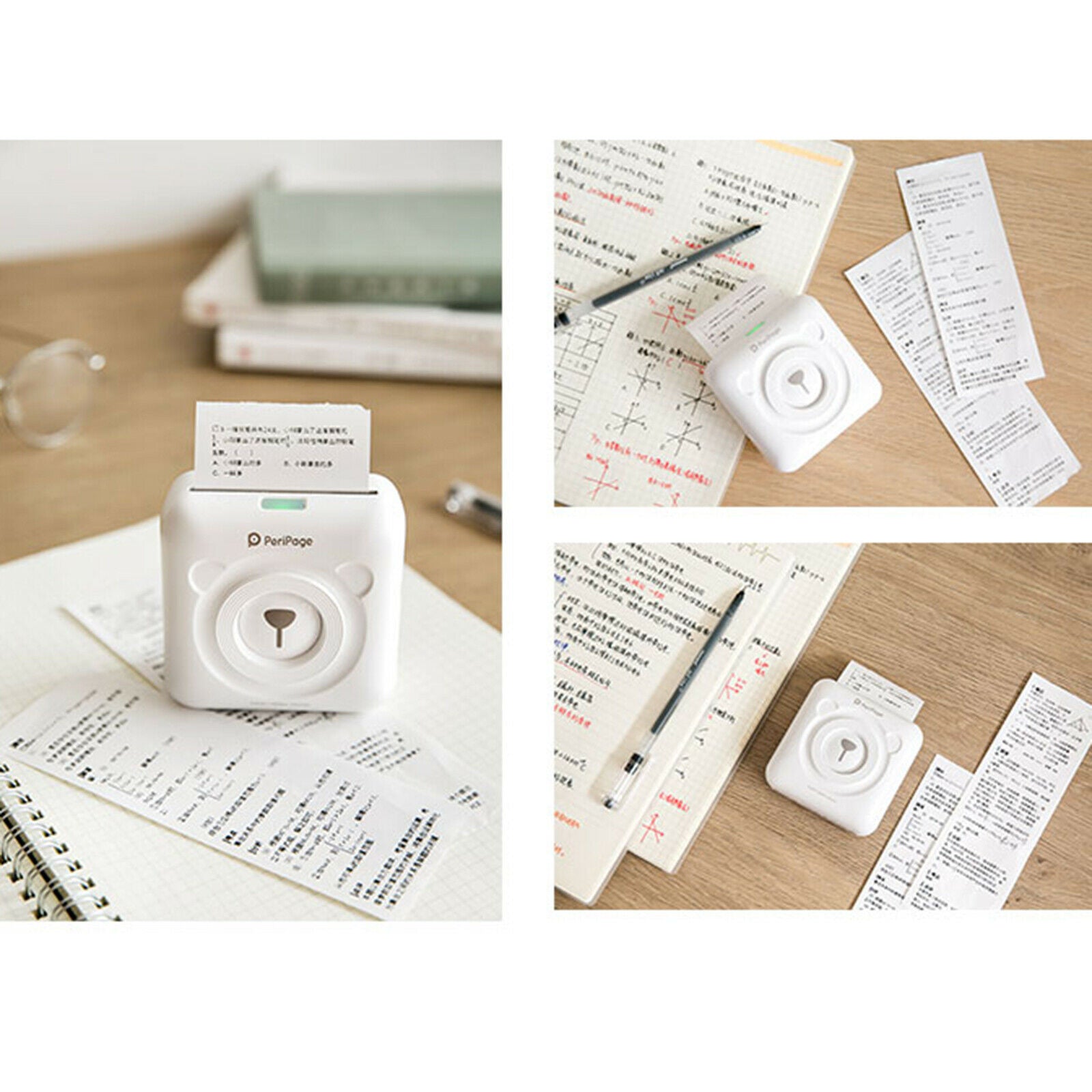 Pocket Thermal Paper Photo Printer USB Bluetooth Printing with Paper White