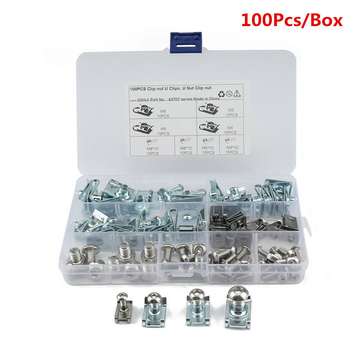 100Pcs Fairing Bodywork Panel Reed U Clips / U Nut Speed Fasteners M4 M5 M6 M8