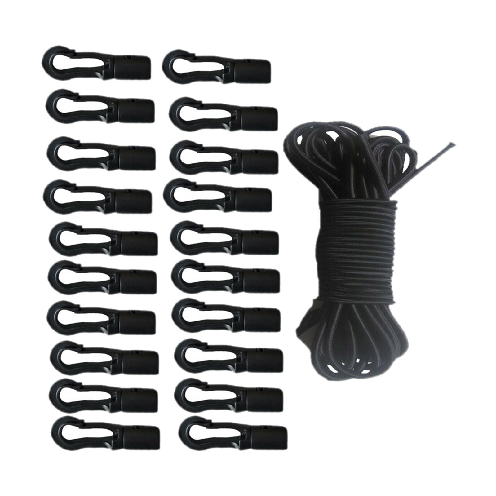 20x Elastic Bungee Rope with Bungee Cord Clips for Kayak Boat Camping Accessorys