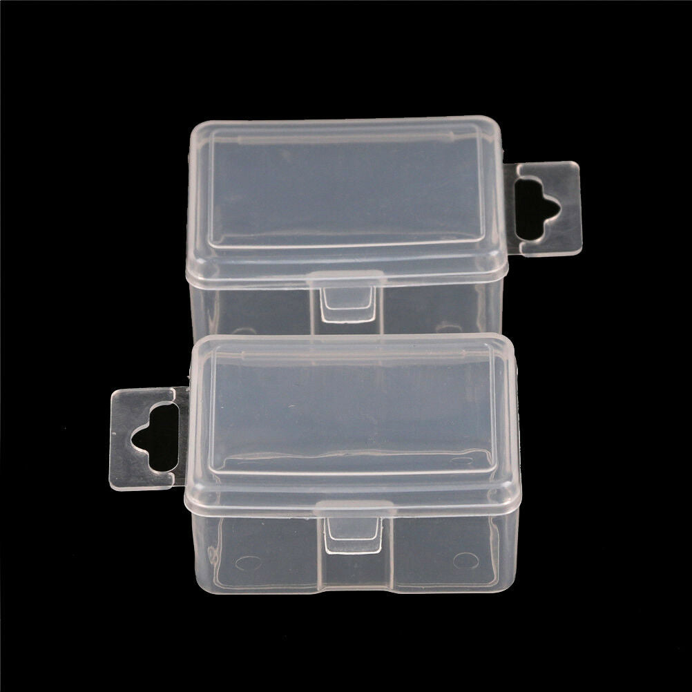 2x Small Plastic Storage Box Clear Multipurpose Parts Product Case 5.2*4*2.l8