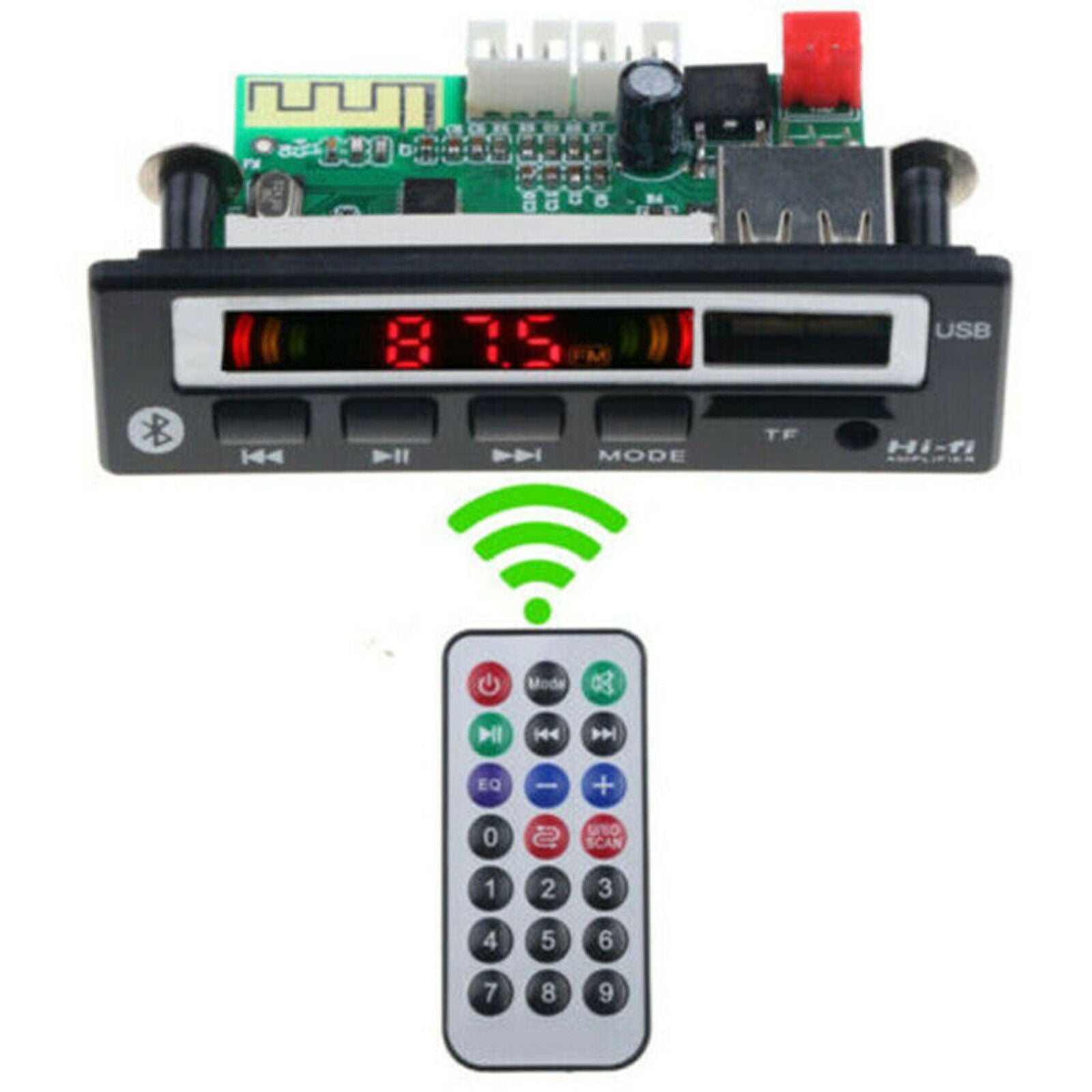 DC 12 V Auto Bluetooth MP3 WMA Decoder Board USB AUX FM Audio Radio Player