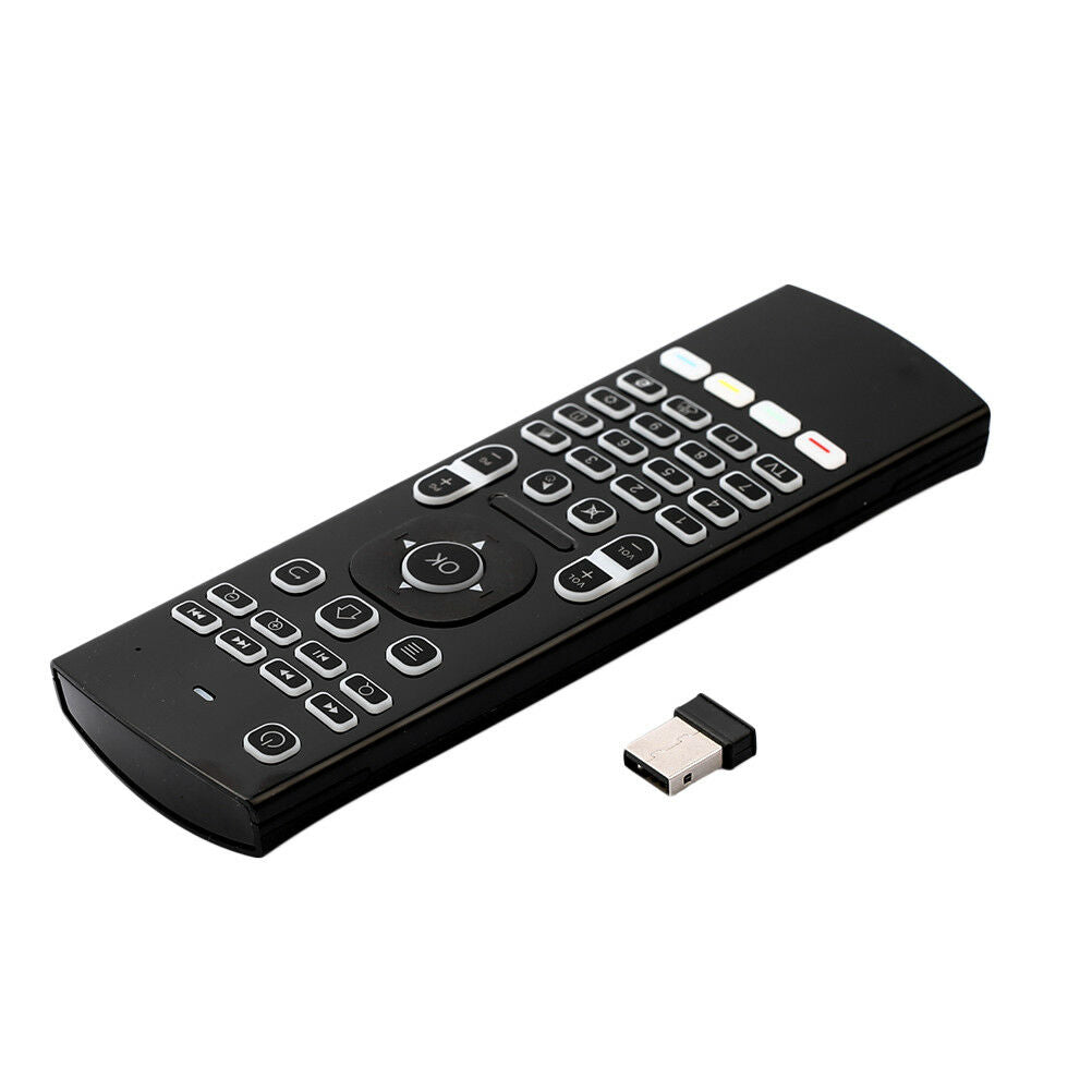 Backlit MX3 2.4G Air Mouse Wireless Qwerty Keyboard IR Remote T3 Smart Contr SJ
