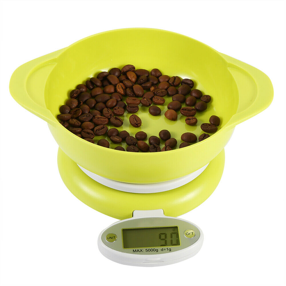 1 x Foldable LCD display Digital Kitchen Food Scale 5kg with bowl Home Tool