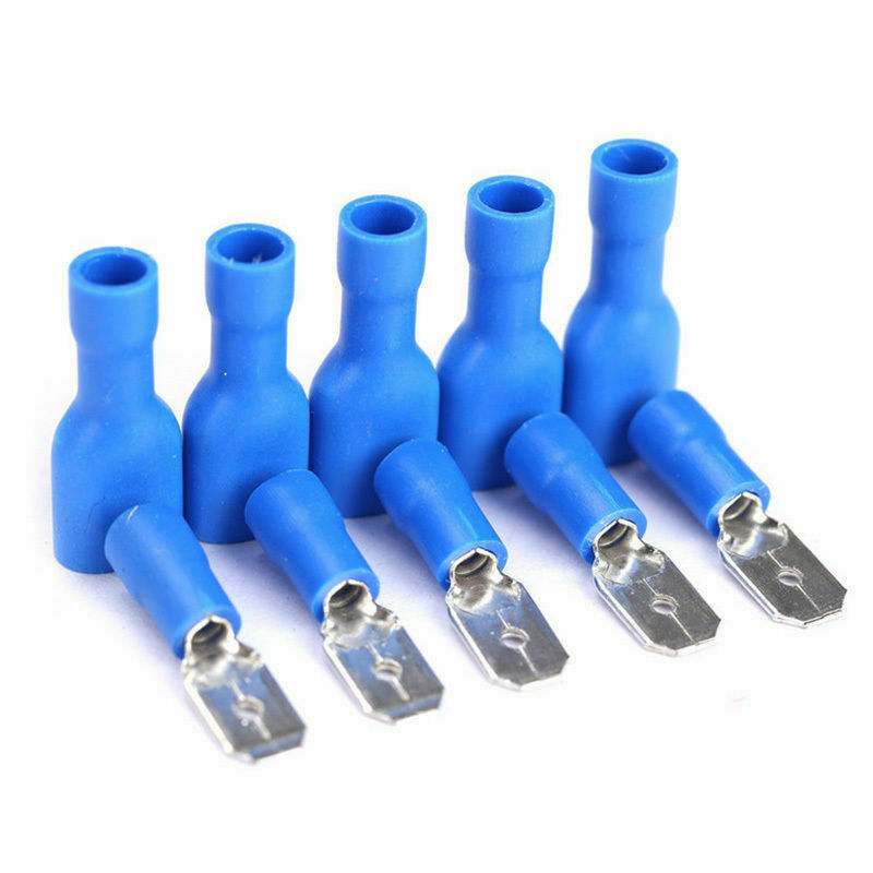 100Pcs Male & Female Insulated Spade Wire Crimp Terminal Cable Connector Kit