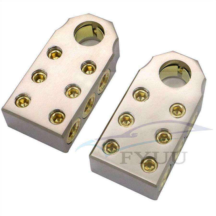 Pair Car Audio SAE Top Post (6) 1/0 2 4 8 Gauge BATTERY TERMINAL
